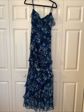 B. Darlin Navy Blue Dress with Floral Lining